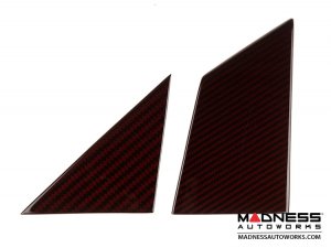 FIAT 500 Pillar Trim Set - Carbon Fiber - Red Candy - 6 pc set